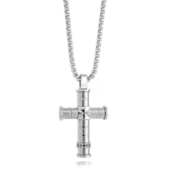 Italgem Steel Italgem Brushed Cross Pendant- Italgem Steel