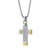 Italgem Steel Italgem Cross Necklace- Italgem Steel