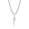 Italgem Steel Italgem Medium Cornetto Pendant Necklace- Italgem Steel