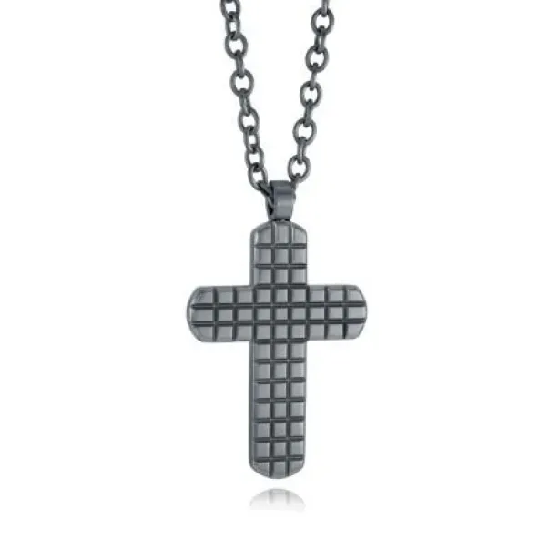 Italgem Steel Italgem Reversible Cross Pendant- Italgem Steel