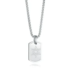 Italgem Steel Italgem Star David Dog Tag Pendant- Italgem Steel