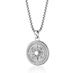 Italgem Steel Compass Pendant- Italgem Steel