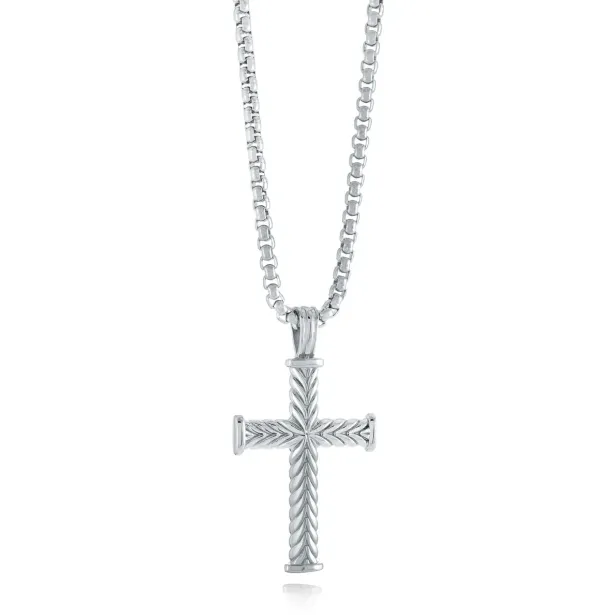 Italgem Steel Cross Necklace- Italgem Steel