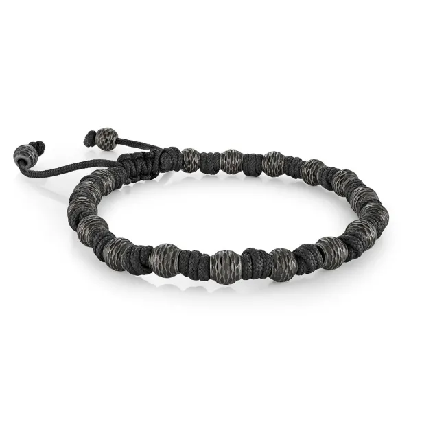 Italgem Steel Etched Bead Bracelet- Italgem Steel