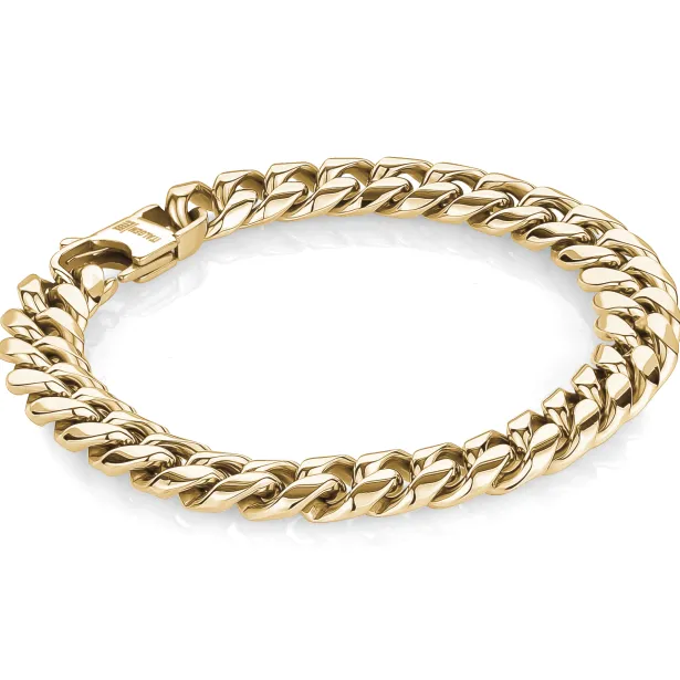 Italgem Steel 10MM Lined Cuban Bracelet- Italgem Steel